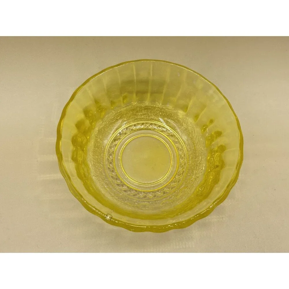 Yellow Berry Bowl 5” Anchor Hocking Neon Yellow